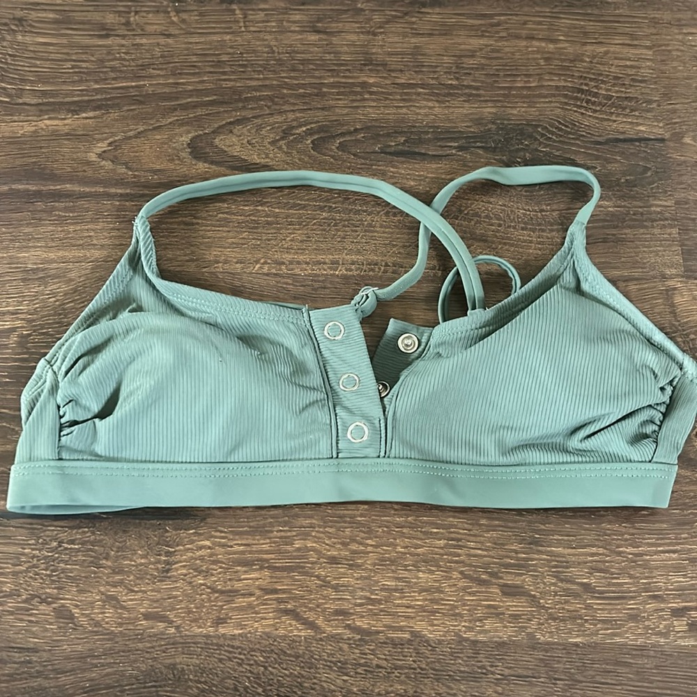 olive green bathing suit top